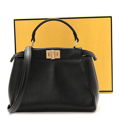 Fendi Nappa Mini Peekaboo Iconic Satchel Black 11 of 11