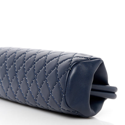 Chanel Lambskin Stitched Timeless Clutch Navy 10 of 10