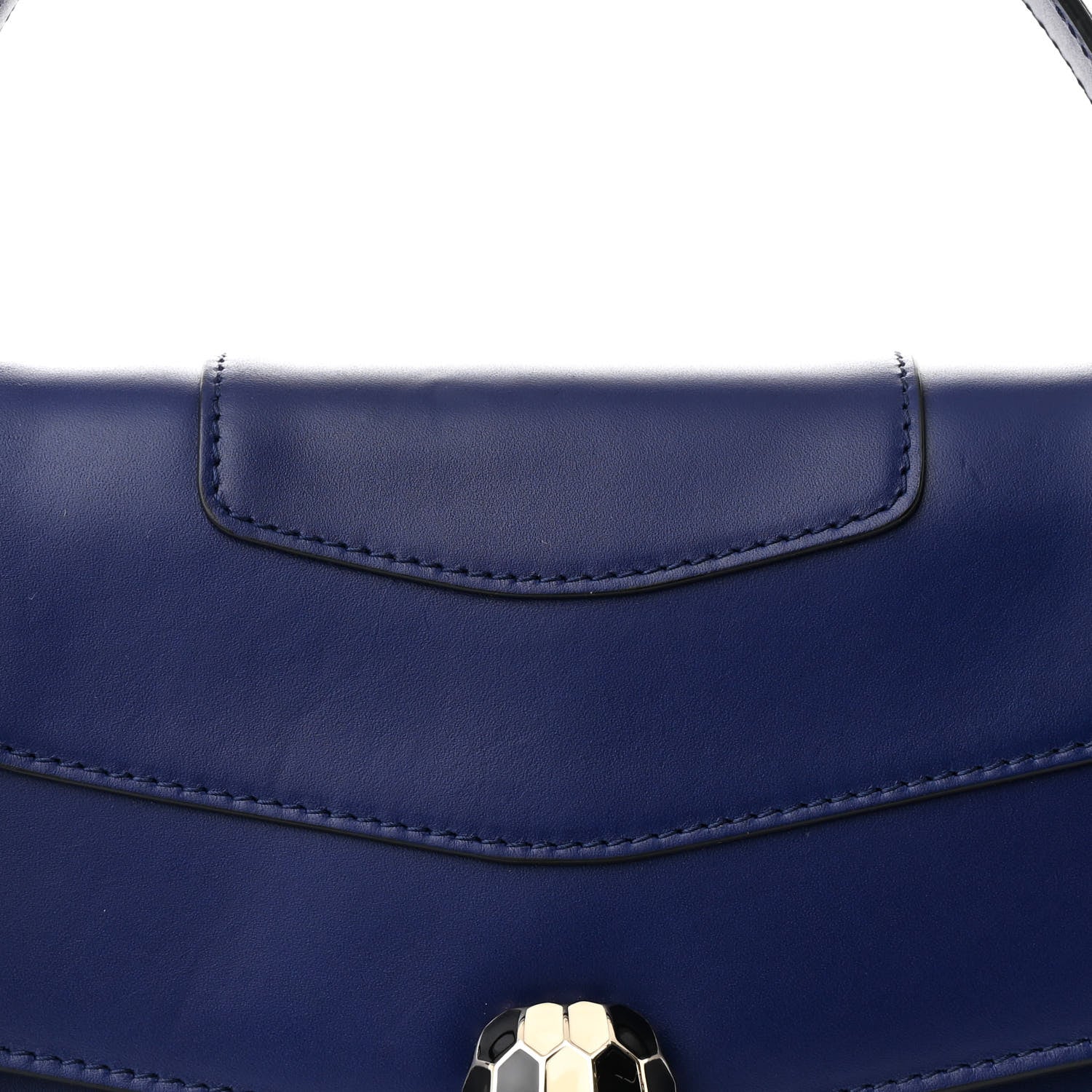 Bulgari Calfskin Large Serpenti Forever Top Handle Blue 11 of 14