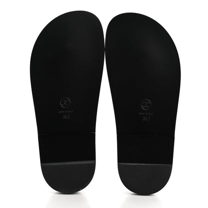 Chanel Crumpled Shiny Lambskin Velcro Dad Sandals 36 Black 5 of 8