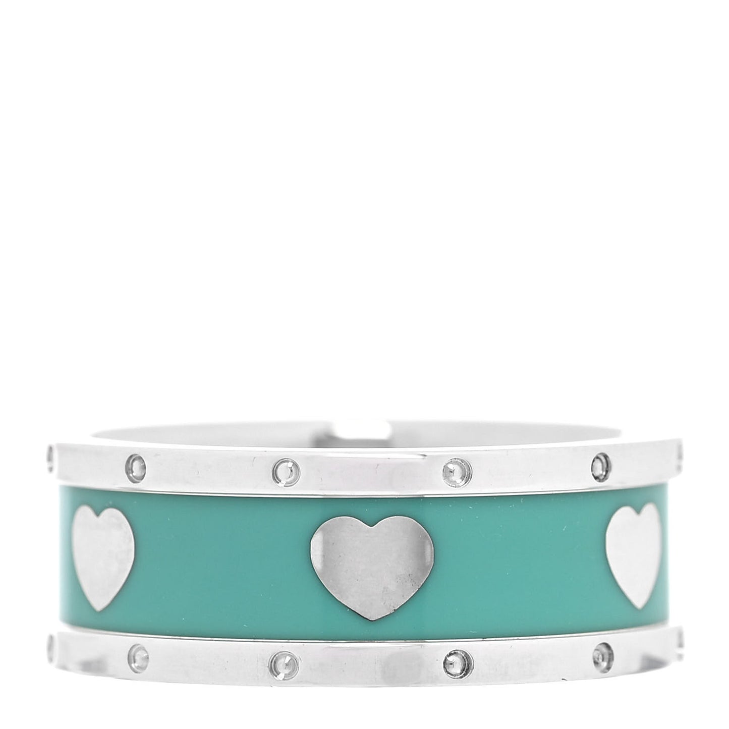 Sterling Silver Enamel Heart Band Ring 57 8