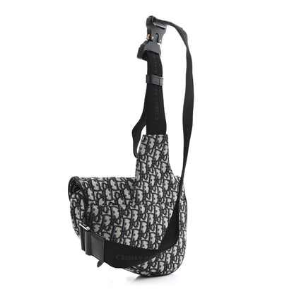 Christian Dior Oblique Mens Saddle Bag Blue 3 of 12