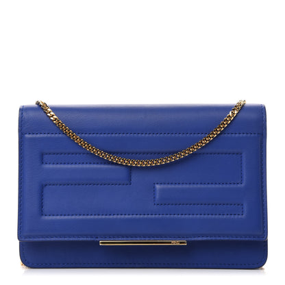 Fendi Vitello Flamingo Tube Wallet on Chain Blue Neon 1 of 11