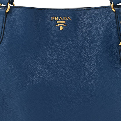 Prada Vitello Daino Side Pocket Tote Bluette 8 of 11