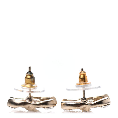 Chanel Crystal Baguette CC Earrings Gold 3 of 4