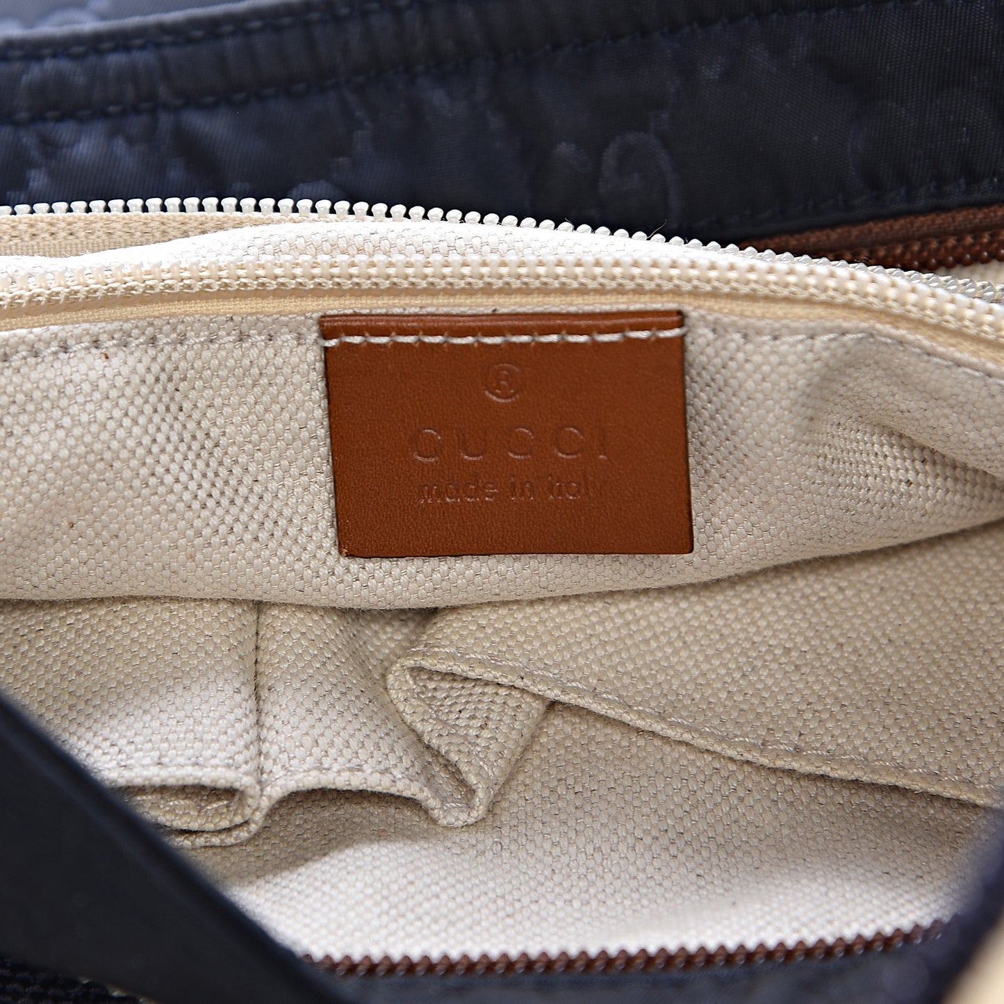 Nylon Monogram Signature Web Small Messenger Navy