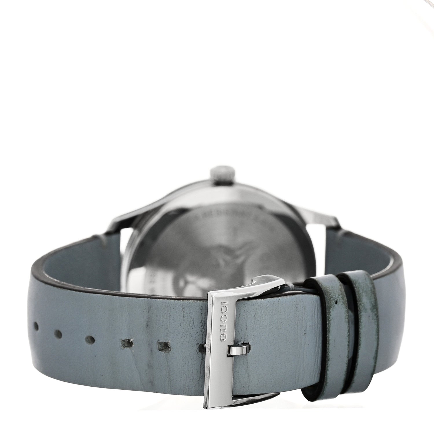 Gucci Stainless Steel Calfskin Blue Mother of Pearl 38mm G-Timeless Cat Quartz Watch 3 of 4