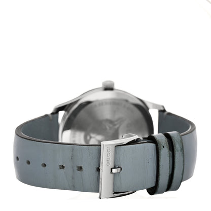 Gucci Stainless Steel Calfskin Blue Mother of Pearl 38mm G-Timeless Cat Quartz Watch 3 of 4