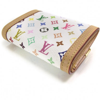 Louis Vuitton Monogram Multicolor Porte-Monnaie Plat Coin Purse White 5 of 8