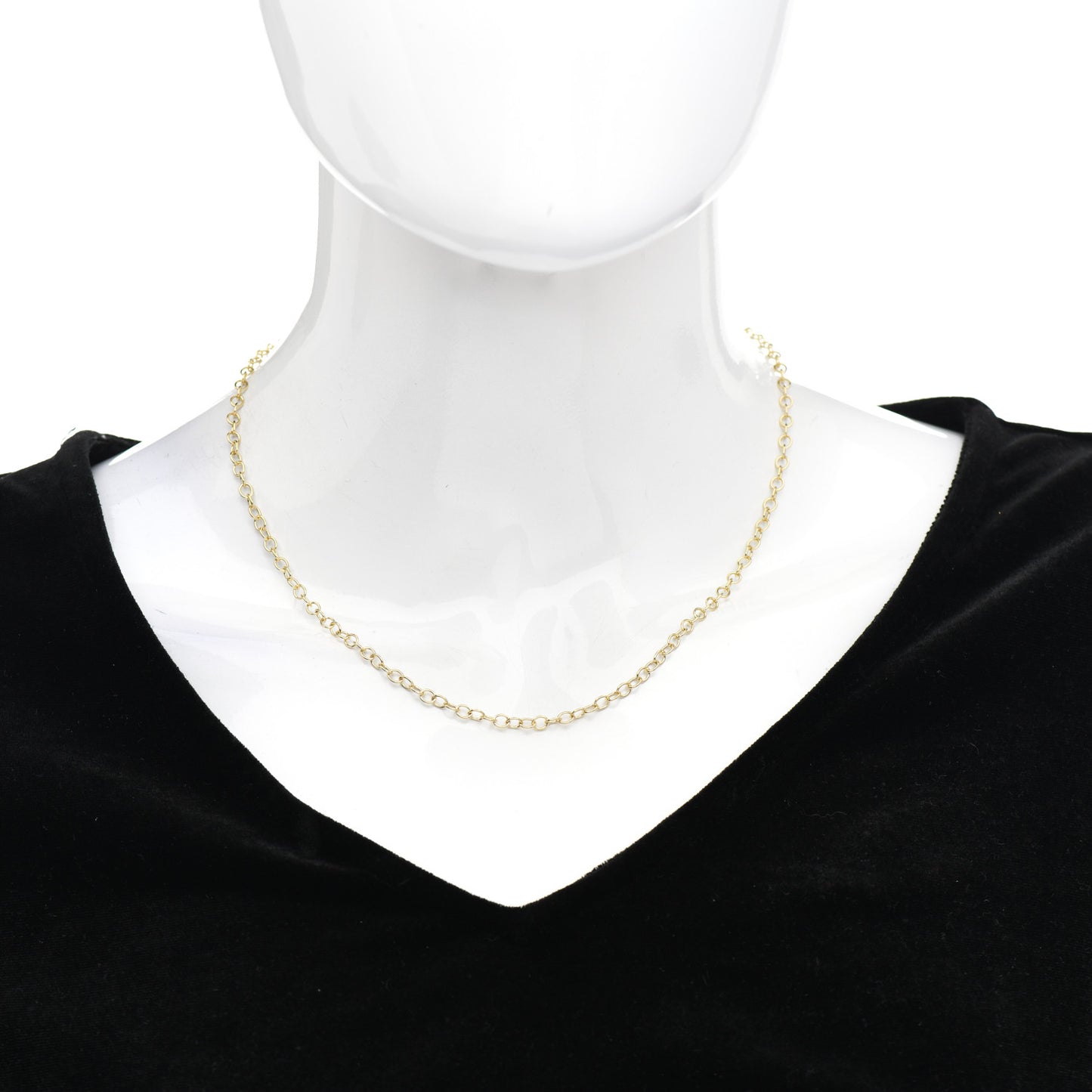 18K Yellow Gold Extra Small Chain Necklace 18"
