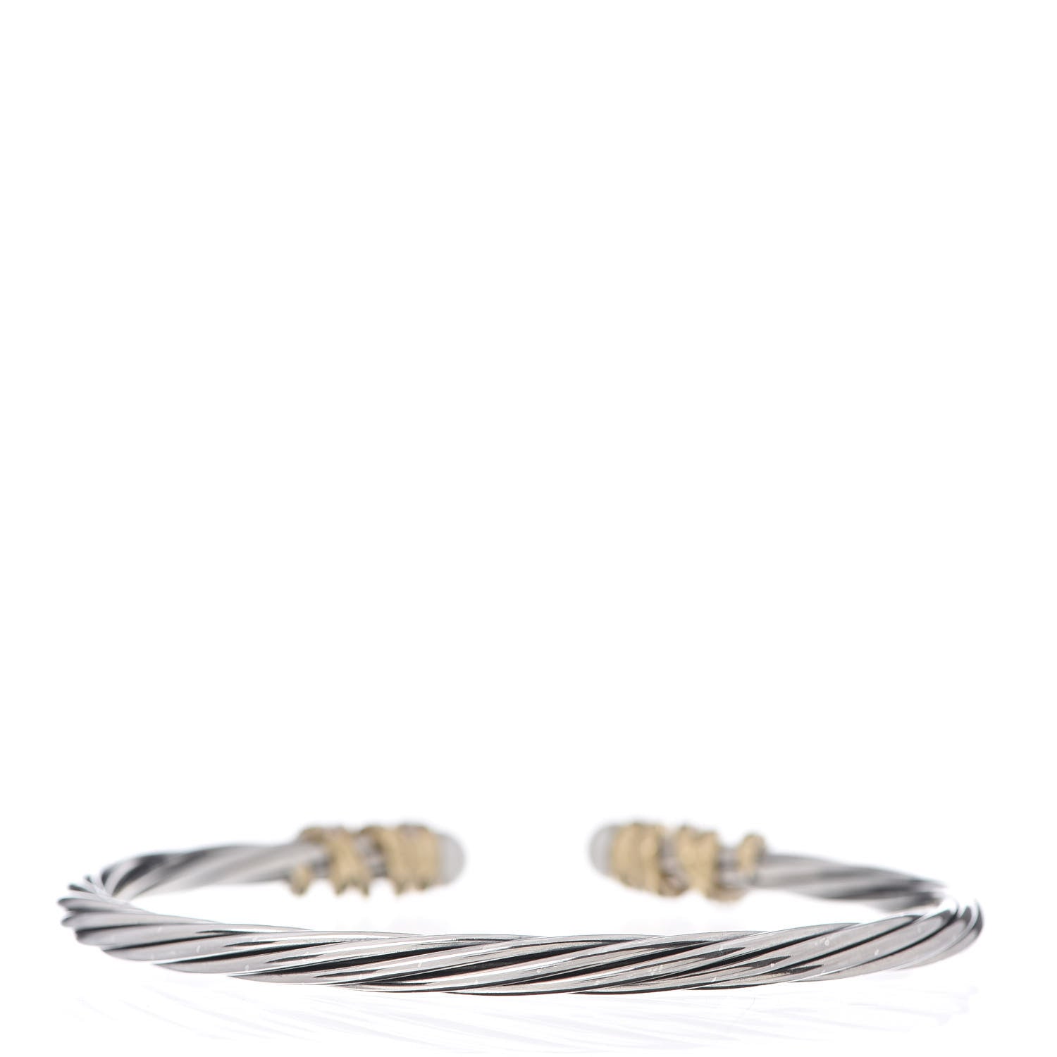 David Yurman Sterling Silver 18K Yellow Gold Diamond Pearl Helena Cuff Bracelet 3 of 6