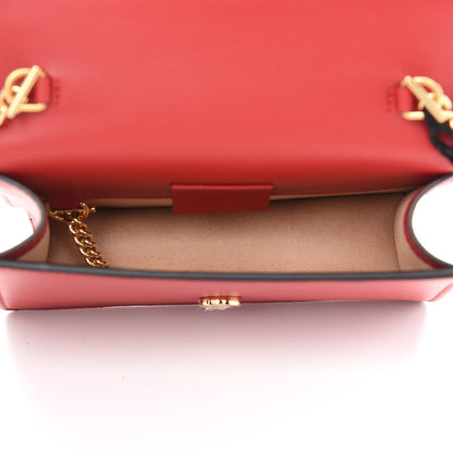 Gucci Calfskin Super Mini Sylvie Chain Shoulder Bag Hibiscus Red 5 of 9