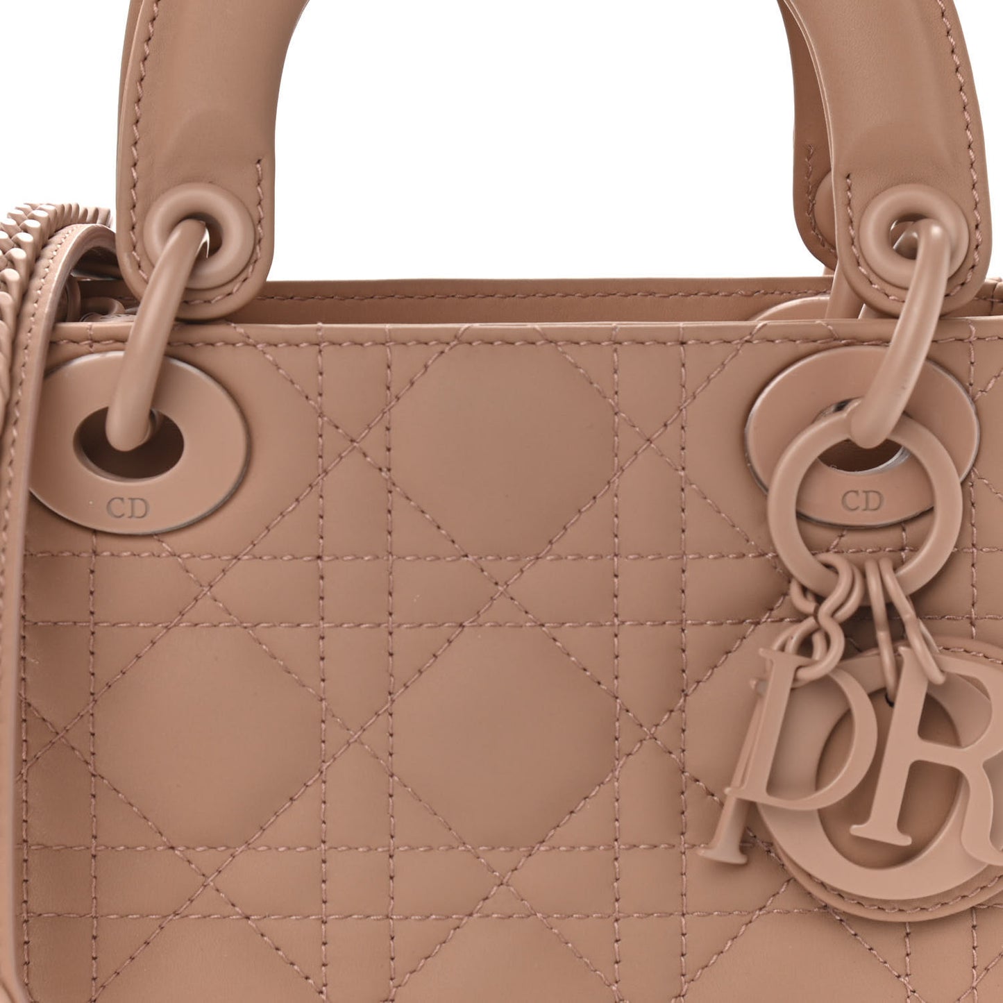Ultra Matte Calfskin Cannage Mini Lady Dior Light Beige