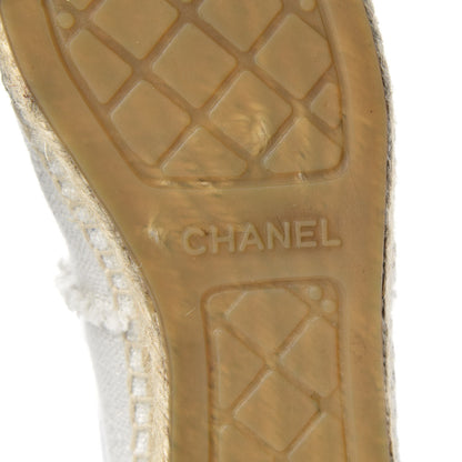 Chanel Linen CC Espadrilles 36 Beige Black 9 of 10