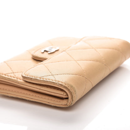 Chanel Lambskin Quilted Flap Card Holde Walletr Beige 10 of 13