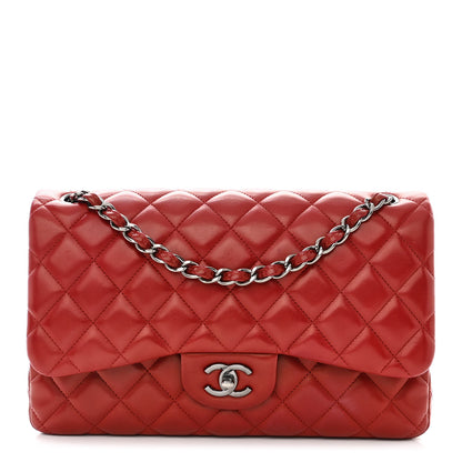 Chanel Lambskin Quilted Jumbo Double Flap Red 1 of 13