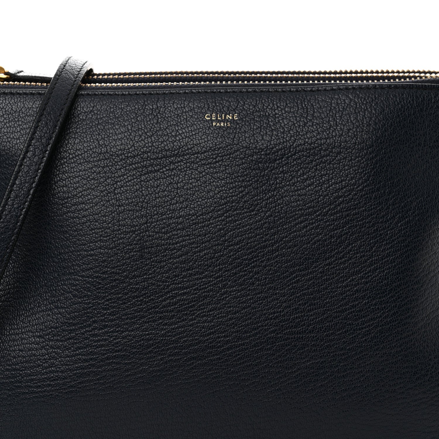 Celine Lambskin Large Trio Crossbody Bag Navy Blue 10 of 15