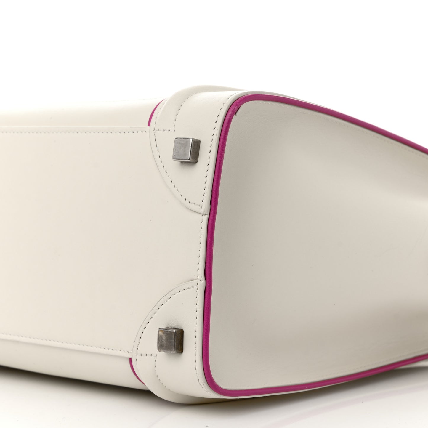 Smooth Calfskin Micro Luggage White Magenta