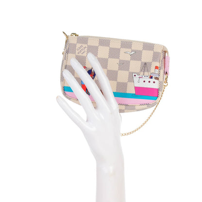 Louis Vuitton Damier Azur 2016 Christmas Animation Mini Pochette Accessories 2 of 7