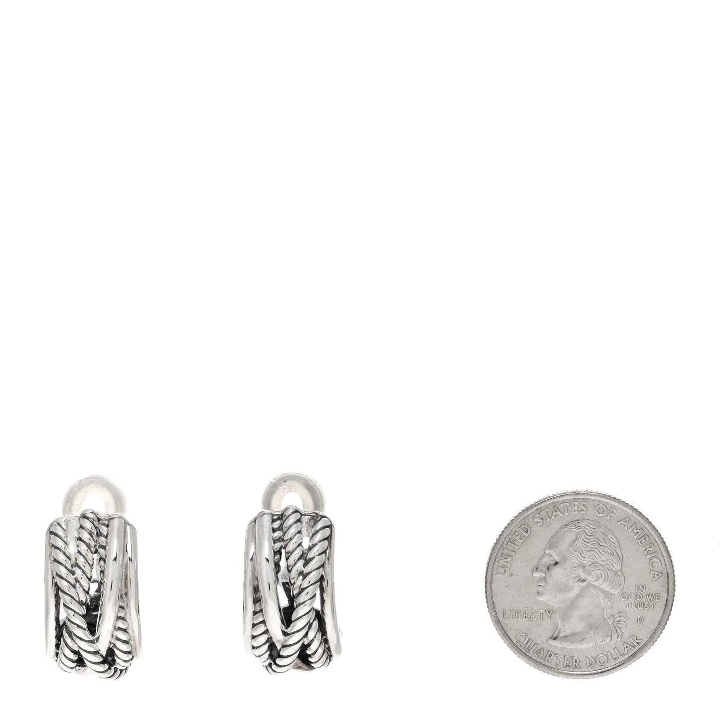 Sterling Silver Crossover Shrimp Earrings