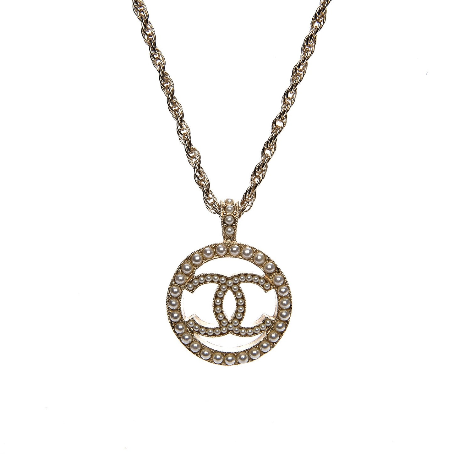 Pearl CC Short Necklace Gold
