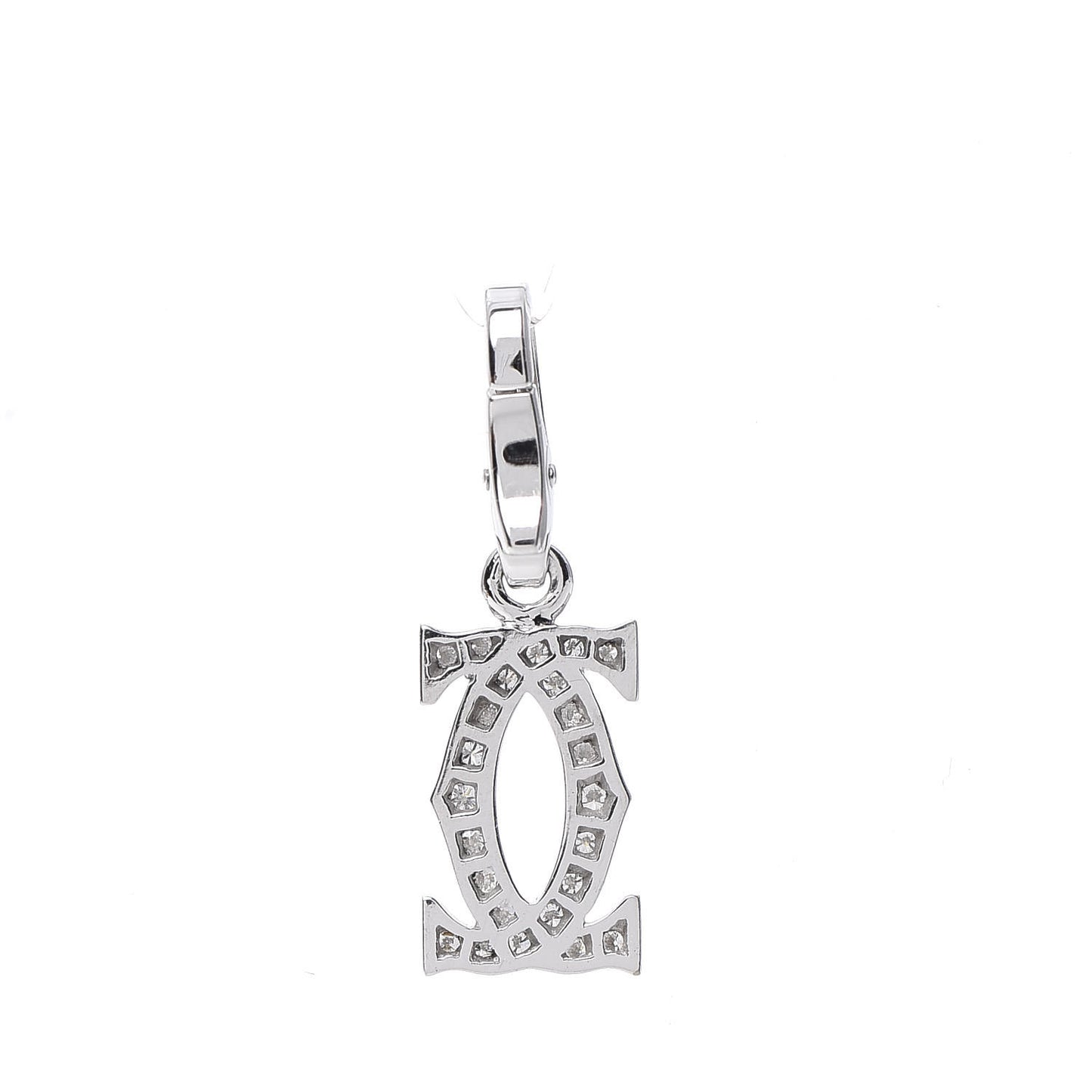 18K White Gold Diamond Logo Charm