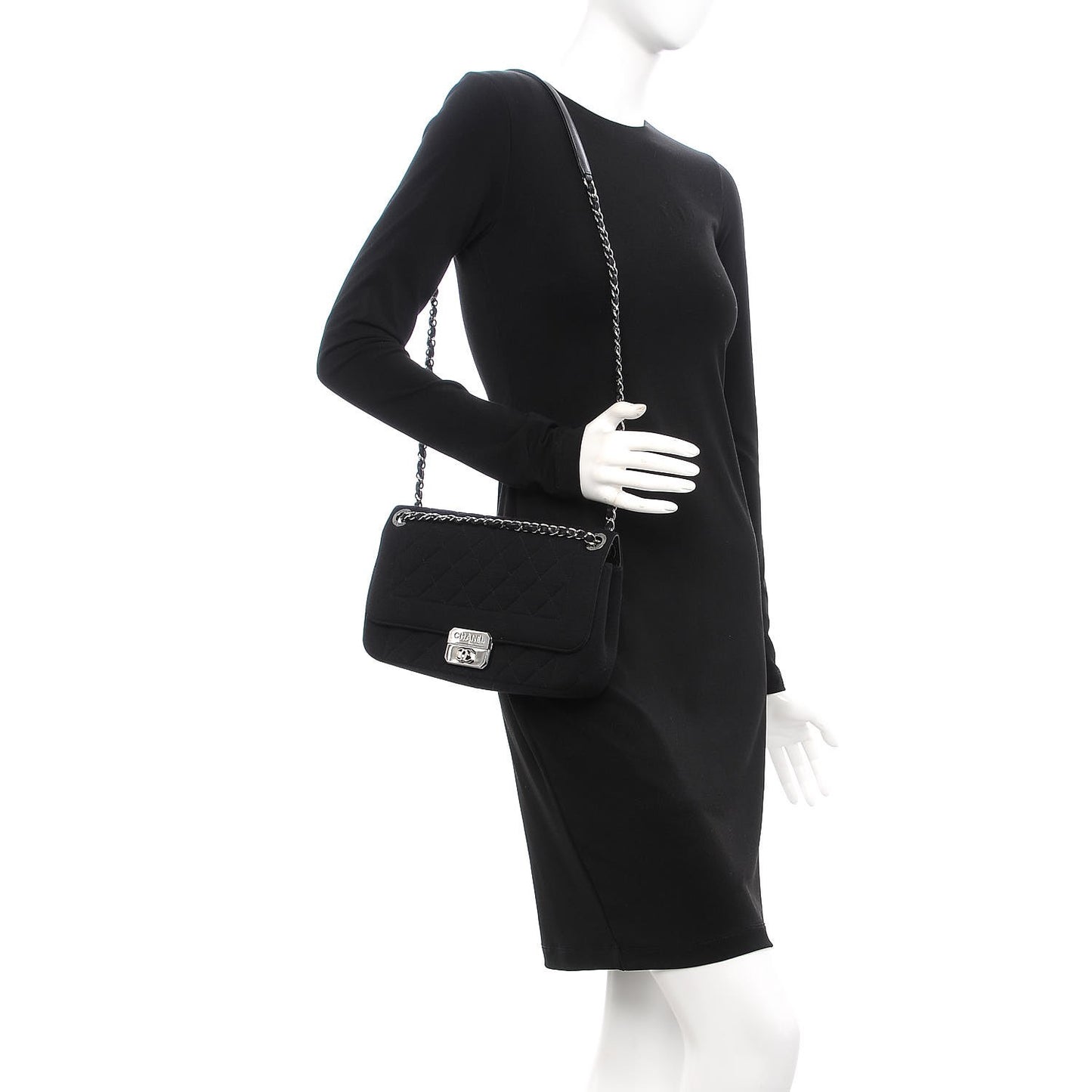 Jersey Quilted Medium Chic With Me Flap Black