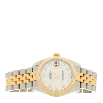 Rolex Stainless Steel 18K Yellow Gold Diamond 31mm Oyster Perpetual Datejust Watch Silver 178273 3 of 5