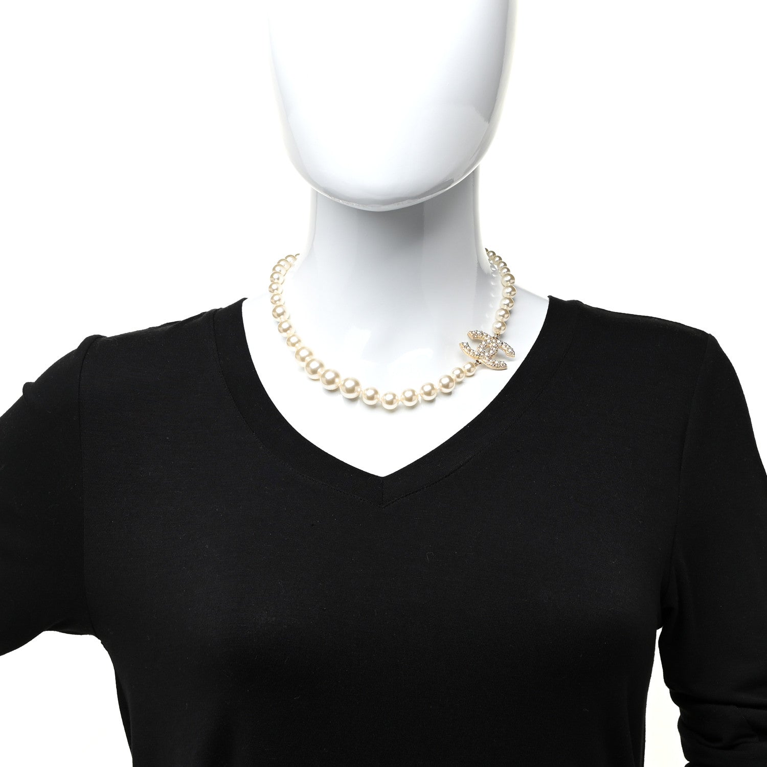 Chanel Pearl CC 100th Anniversary Necklace Light Gold 2 of 6