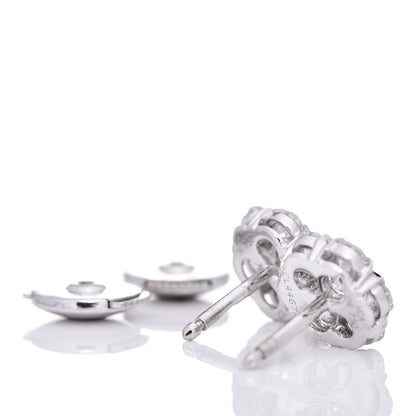 Van Cleef & Arpels 18K White Gold Diamond Fleurette Earrings 3 of 4