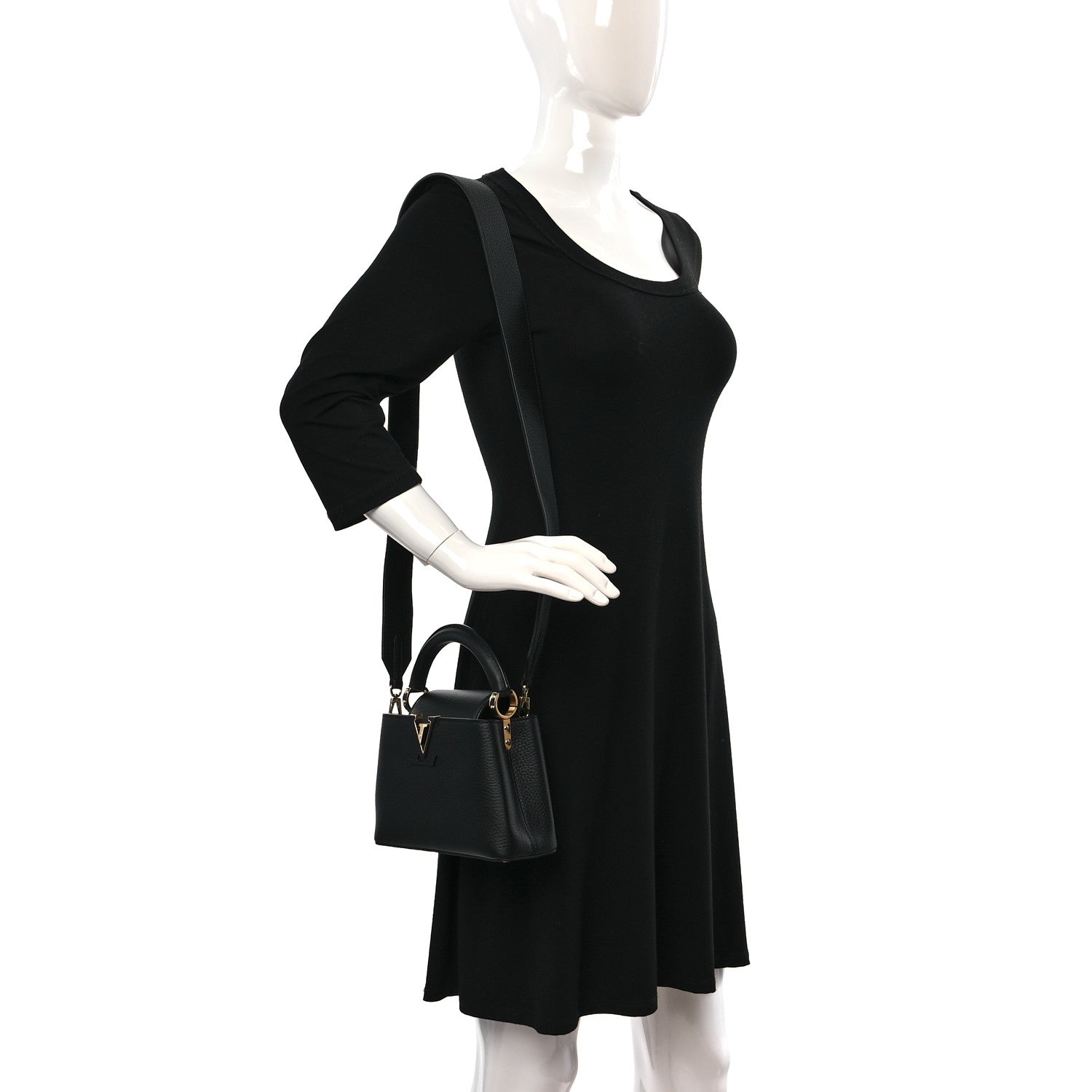 Louis Vuitton Taurillon Mini Capucines Black 3 of 8