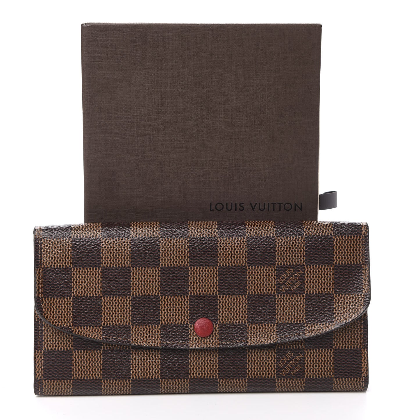 Damier Ebene Emilie Wallet Red