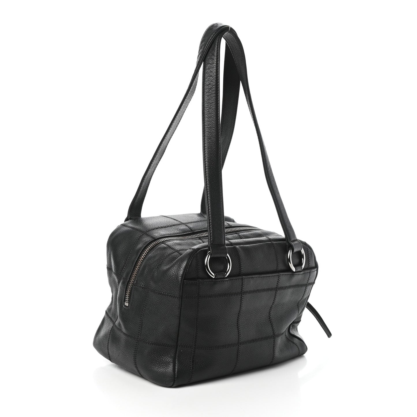 Caviar Square Stitched Bowler Black