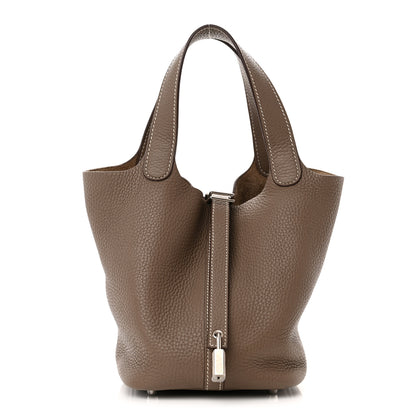 Hermes Taurillon Clemence Picotin Lock 18 PM Etoupe 1 of 12