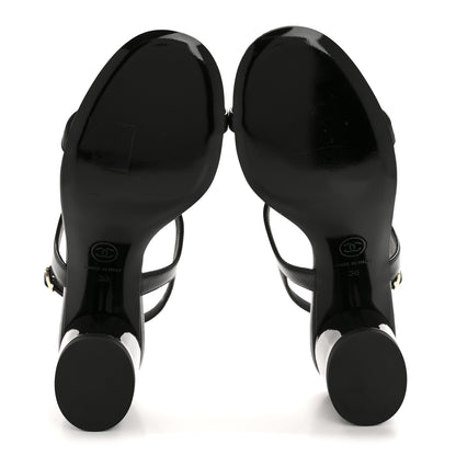 Chanel Lambskin CC Bow 55mm Sandals 36 Black 6 of 10
