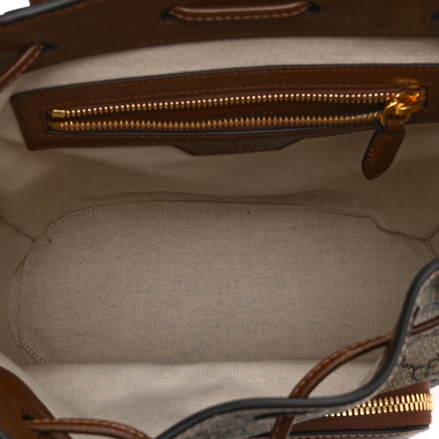 Gucci GG Supreme Monogram Azalea Calfskin Retro Interlocking G Buckle Backpack Beige Ebony Brown Sugar 5 of 11