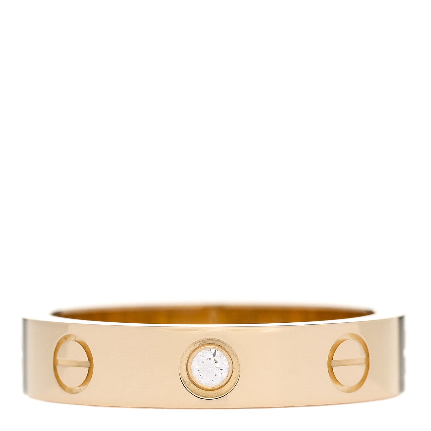 product image of CARTIER 18K Yellow Gold Diamond 4mm LOVE Wedding Band Ring 51 5.75 FASHIONPHILE