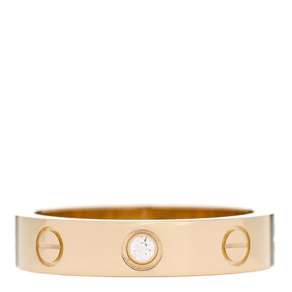 Cartier 18K Yellow Gold Diamond 4mm LOVE Wedding Band Ring 51 5.75 1 of 4