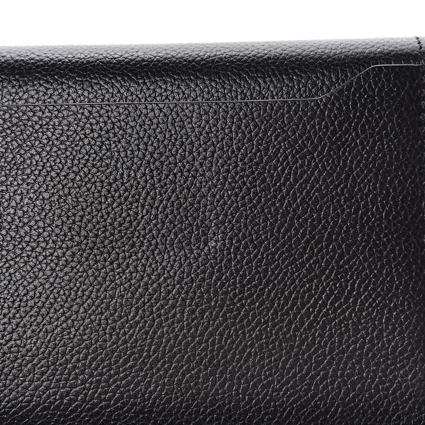 Pebbled Calfskin Wallet On Chain Black