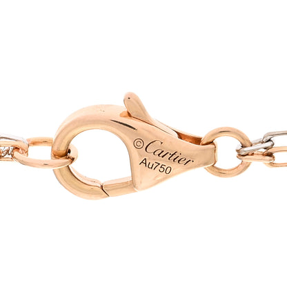 Cartier 18K White Pink Gold Diamond Three Ring LOVE Pendant Necklace 4 of 4
