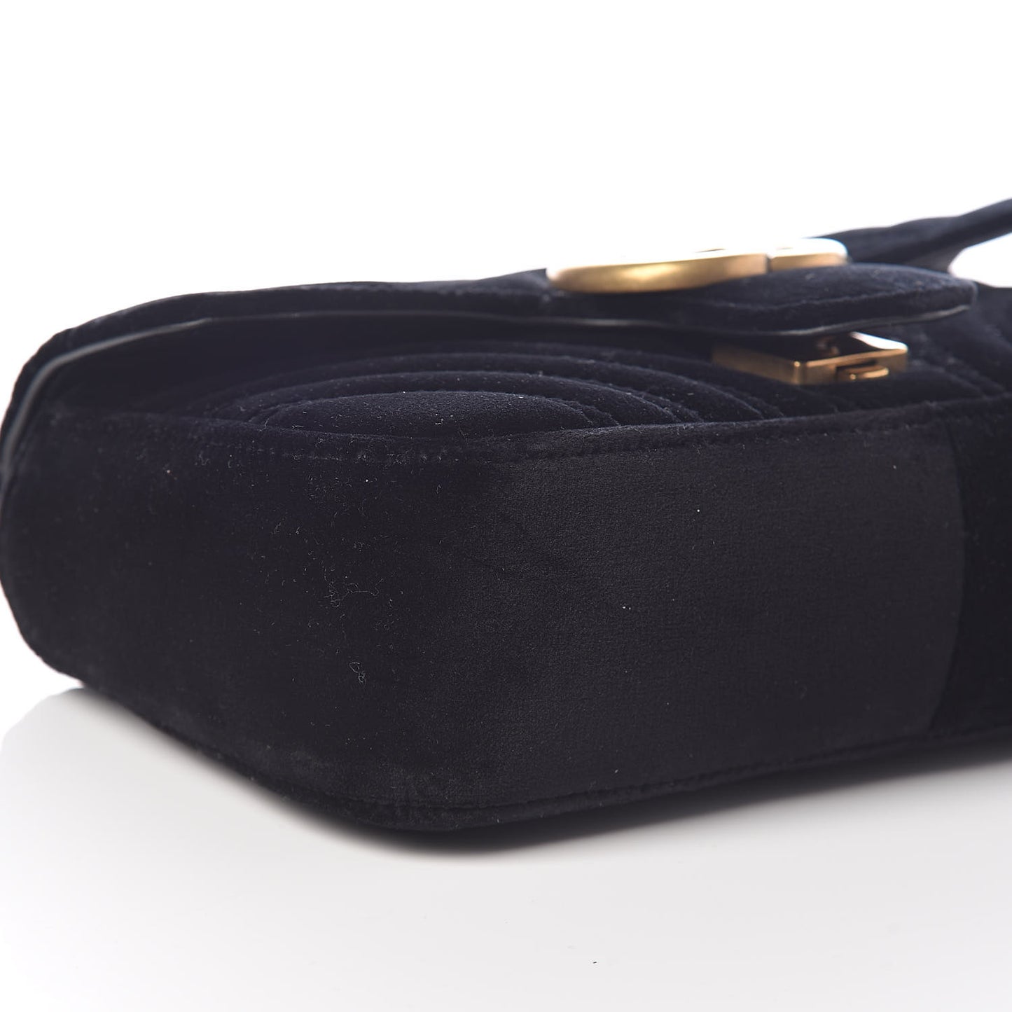 Velvet Matelasse Mini GG Marmont Shoulder Bag Black
