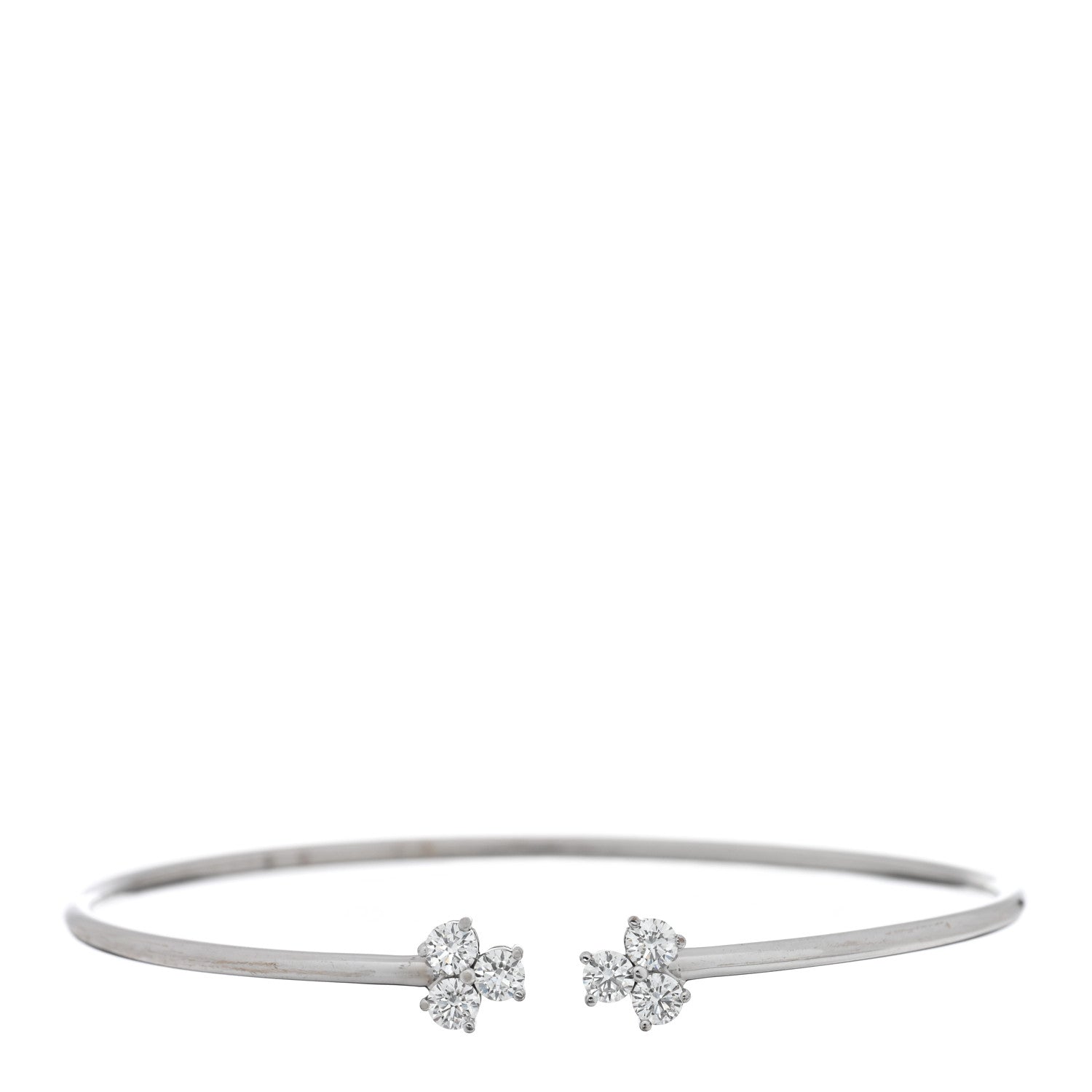 Tiffany 18K White Gold Diamond Aria Wire Bracelet 1 of 4