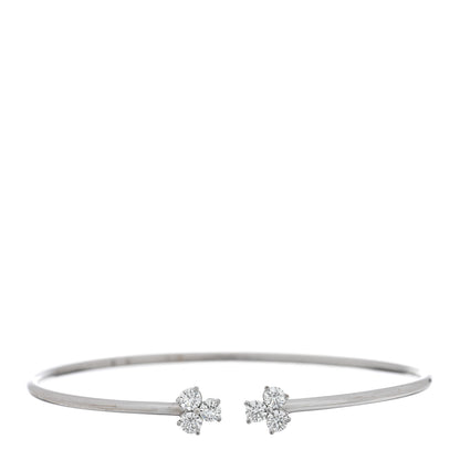 Tiffany 18K White Gold Diamond Aria Wire Bracelet 1 of 4