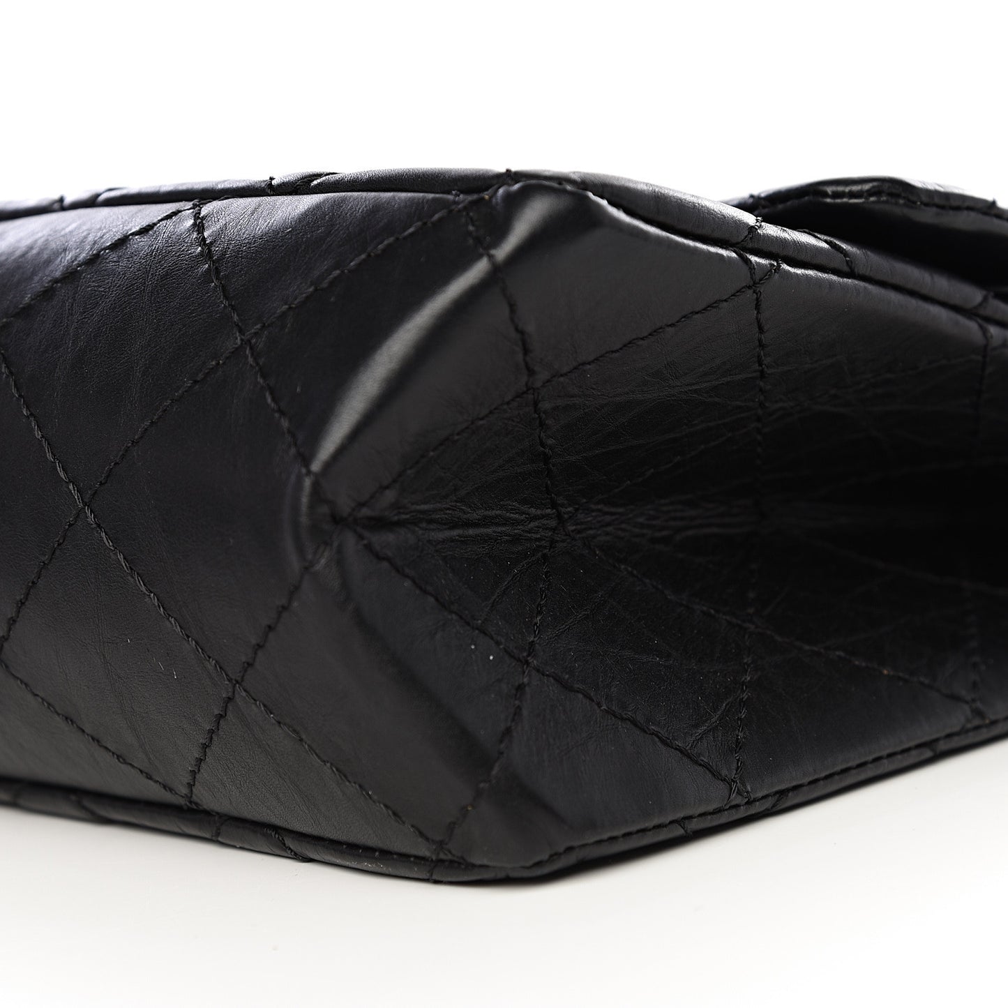 Aged Calfskin Quilted 2.55 Reissue 227 Flap Black