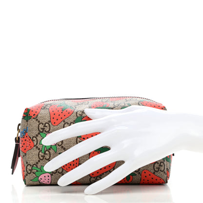 Gucci GG Supreme Monogram Strawberry Cosmetic Case 2 of 8