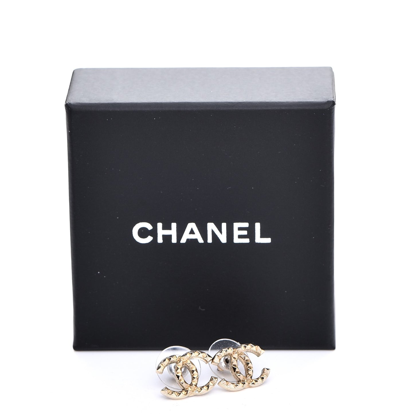 Studded CC Earrings Gold