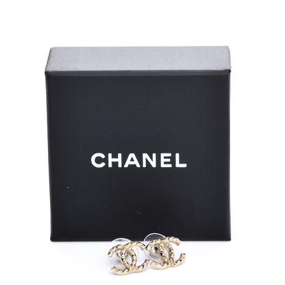 Chanel Studded CC Earrings Gold 6 of 6