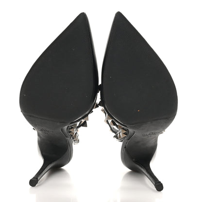 Valentino Garavani Calfskin Nappa Rockstud Ankle Strap 100mm Pumps 37 Black 6 of 10