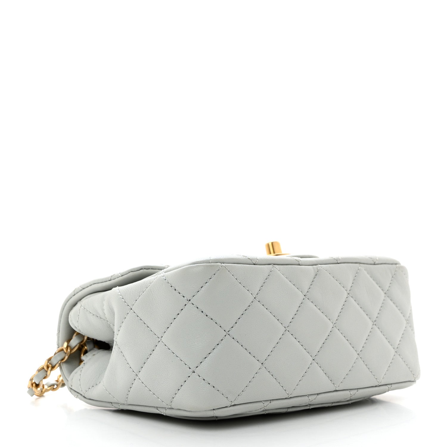 Chanel Lambskin Quilted Mini Pearl Crush Flap Light Grey 4 of 10