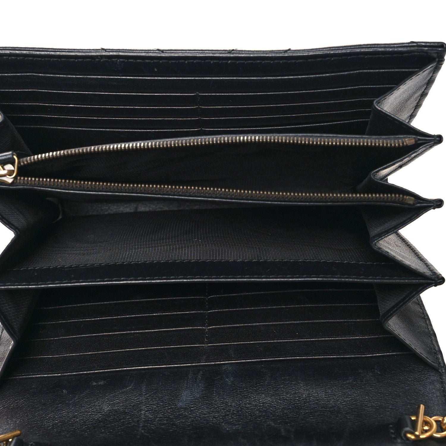 Gucci Calfskin Matelasse GG Marmont Chain Wallet Black 5 of 11